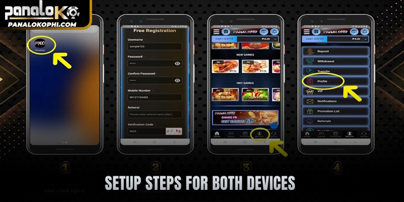 Setup steps for both devices